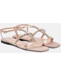 Jimmy Choo - Gwyn Crystal-Embellished Leather Sandals - Lyst