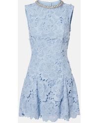 Self-Portrait - Embellished Floral Lace Minidress - Lyst