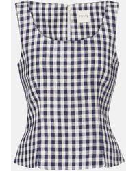 Posse - Sadie Gingham Linen Top - Lyst