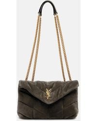 Saint Laurent - Puffer Toy Suede Shoulder Bag - Lyst