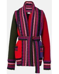 PUCCI - Striped Wool Wrap Cardigan - Lyst