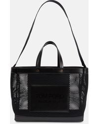 Tom Ford - T Screw Large Leather And Mesh Tote Bag - Lyst