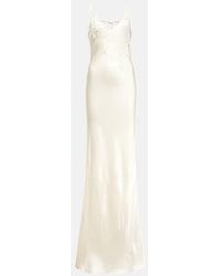 Victoria Beckham - Bridal Lace-embroidered Satin Maxi Dress - Lyst