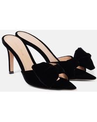 Gianvito Rossi - 85 Bow-Detail Velvet Mules - Lyst