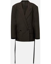 Lemaire - Blazer De Algodon Y Seda Con Cinturon - Lyst