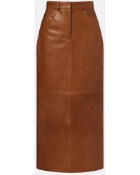 Nour Hammour - Ghalia Leather Pencil Skirt - Lyst