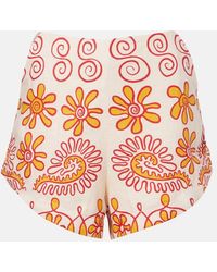Cala De La Cruz - Bahamas Printed Linen Shorts - Lyst