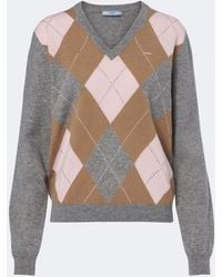 Prada - Jersey Argyle De Cachemir - Lyst