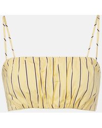 STAUD - Fiore Striped Cotton Crop Top - Lyst