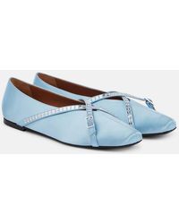 D'Accori - Cara Embellished Satin Ballet Flats - Lyst