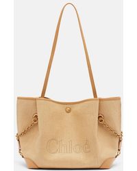 Chloé - Clover Medium Raffia-Effect Tote Bag - Lyst