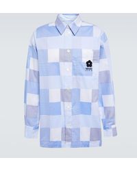 KENZO - Camicia oversize in cotone patchwork - Lyst