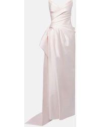 Monique Lhuillier - Draped Strapless Mikado Gown - Lyst