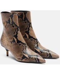 KHAITE - Bella Snake-Effect Leather Ankle Boots - Lyst