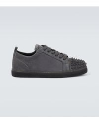 Christian Louboutin - Sneakers Louis Junior Spikes in suede - Lyst