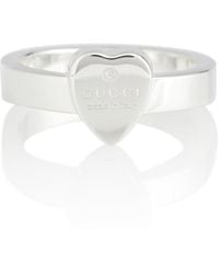 Gucci Heart-detail Sterling Silver Ring - White
