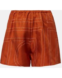 TOTEME - Pyjama-Shorts Monogram Aus Seiden-Twill - Lyst