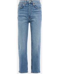 RE/DONE - High-rise Straight Jeans - Lyst