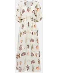 Eres - Coffea Printed Silk Midi Dress - Lyst