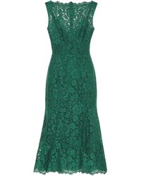 Dolce & Gabbana Vestido Godet Por La Espinilla De Encaje - Verde