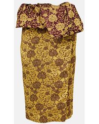 Dries Van Noten - Falda Midi Floral Con Volantes - Lyst