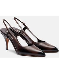 Miu Miu - Leather Slingback Pumps - Lyst