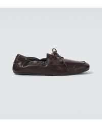 Prada - Shuffle Leather Boat Shoes - Lyst
