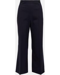 Chloé - High-Rise Cropped Flared Wool Pants - Lyst