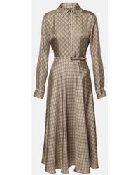 Gucci - Gg Silk Twill Dress - Lyst