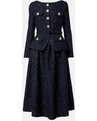 Self-Portrait - Verziertes Midikleid Aus Boucle - Lyst