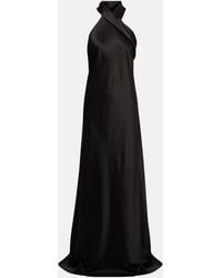 Galvan London - Satin Halter Neck Gown - Lyst