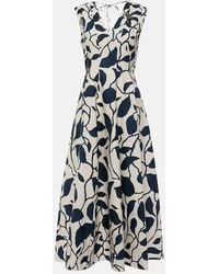 Max Mara - Max Mara Printed Cotton Poplin Midi Dress - Lyst