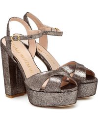 stuart weitzman silver platform sandals