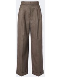 Ganni - Wool-Blend Wide-Leg Pants - Lyst