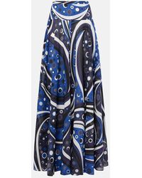 PUCCI - Printed Cotton Muslin Maxi Skirt - Lyst
