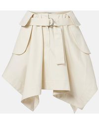 Loewe - Cotton And Silk Gabardine Miniskirt - Lyst