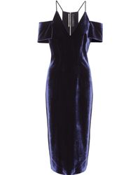 Roland Mouret Exklusiv bei Mytheresa – Kleid Goldney aus Samt - Blau