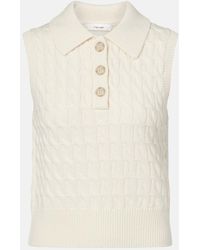 FRAME - The Cable Polo Wool Sweater Vest - Lyst