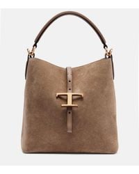Tod's - T Timeless Suede Tote Bag - Lyst