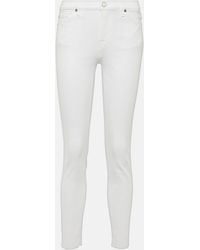 7 For All Mankind - Jean skinny raccourci a taille haute - Lyst