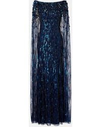 Jenny Packham - Luella Fringed Sequined Gown - Lyst