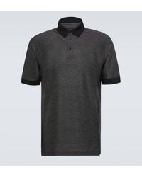 Giorgio Armani - Cotton And Silk Polo Shirt - Lyst