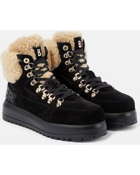 Bogner - Antwerp Suede And Shearling Lace-up Boots - Lyst