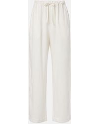 The Row - Faz Linen-Blend Wide-Leg Pants - Lyst