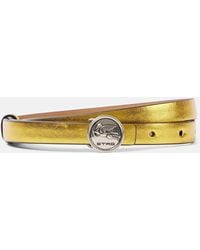 Etro - 15Mm Metallic Leather Belt - Lyst
