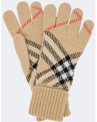Burberry - Check Cashmere-Blend Gloves - Lyst