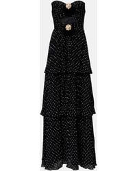 Self-Portrait - Embellished Polka-Dot Tiered Gown - Lyst