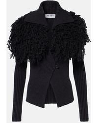 The Attico - Cardigan Aus Strick Mit Faux Shearling - Lyst