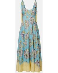 ALÉMAIS - Jerry Floral Linen Midi Dress - Lyst