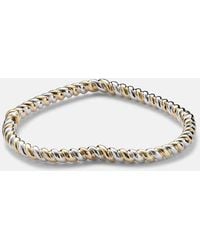 Yvonne Léon - Pulsera Jonc Cour De Oro Amarillo Y Oro Blanco De 9 Ct - Lyst